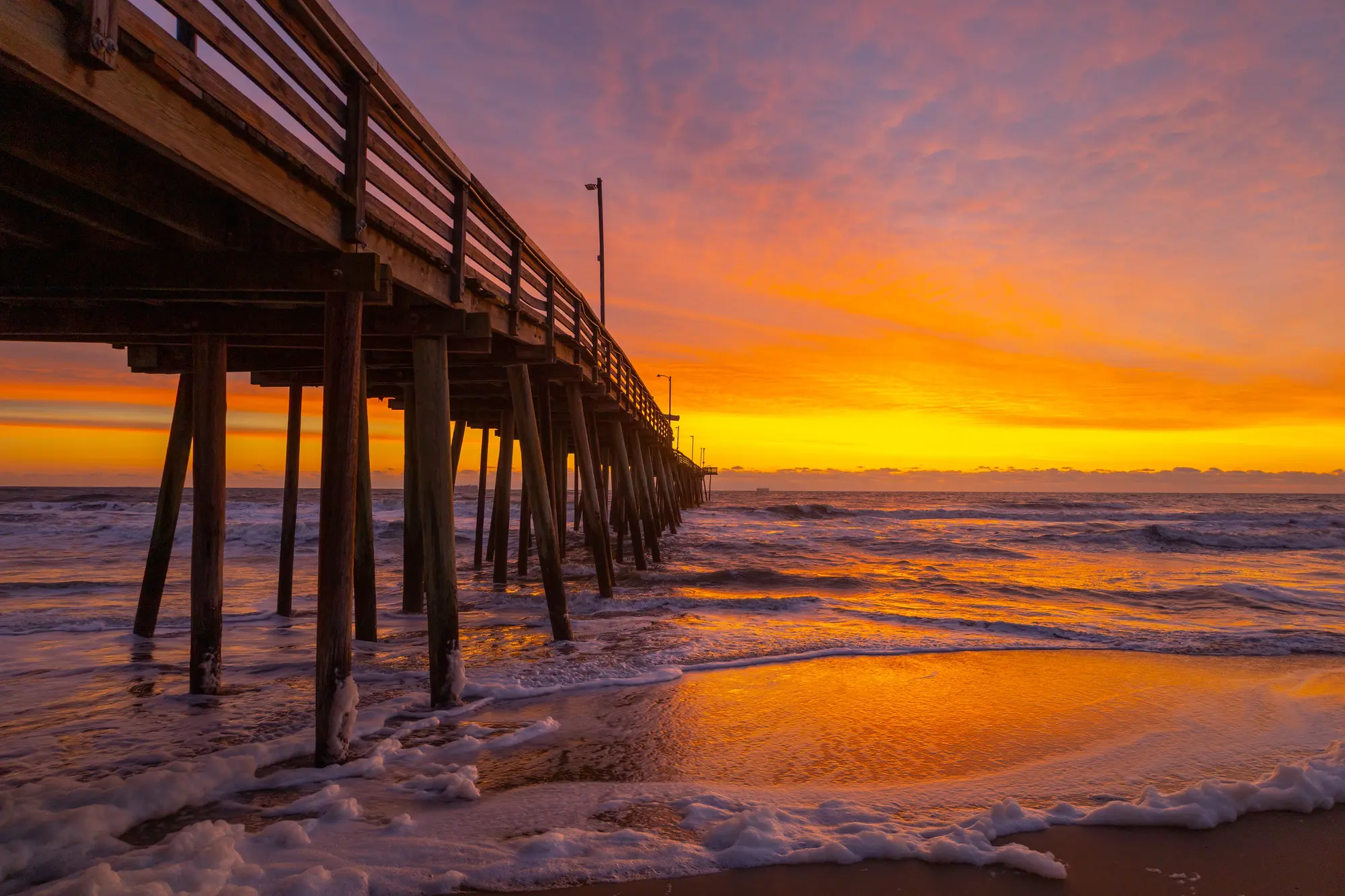Colorful sunrise at Virginia Beach