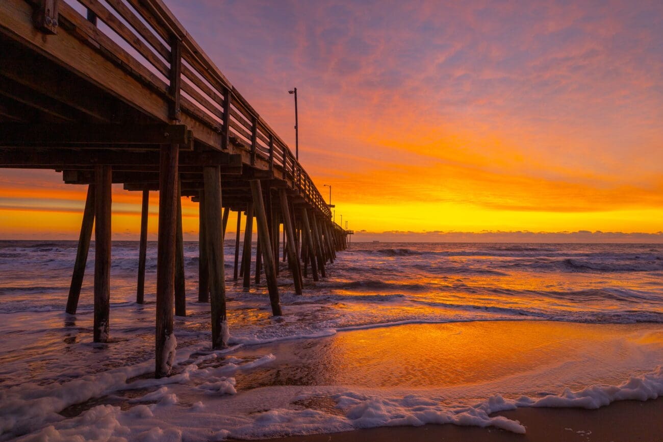 Colorful sunrise at Virginia Beach