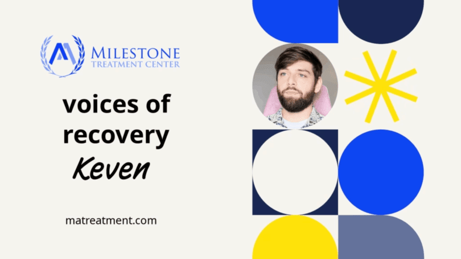 Voices of Recovery series graphic featuring Keven Pecorello, Director of Operations at Milestone Treatment Center.